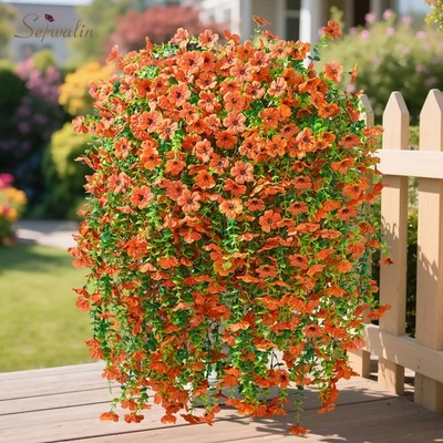 4 PIEZAS Flores Artificiales de Otoño para Decoración de Exterior, Artifici de Seda Realista... Foto 1 de 4