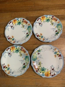 Set Of 4 Pioneer Woman “Willow” Pattern Stoneware Dinner Plate Floral 10 3/4" - Picture 1 of 9