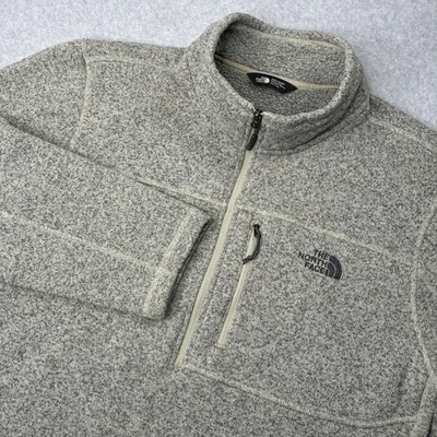 Pullover The North Face Gordon Lyons Para Hombres XXL Gris Polar 1/4 Cremallera Bolsillo Exterior Foto 1 de 4