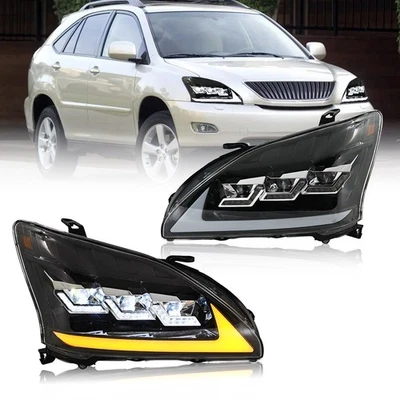 Pair LED Projector Headlights For Lexus RX330 350 400H 2004-2009 Front Lamp DRL - Imagem 1 de 4