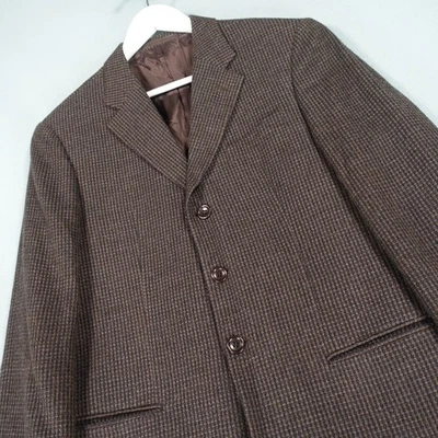 Armani Collezioni Tweed Blazer Mens 50R Brown Wool Cashmere Blend Italian Jacket - Image 1 of 4