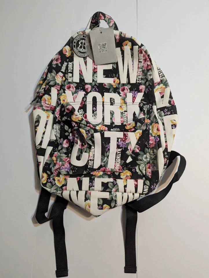 Mochila floral negra Robin Ruth New York City nueva con etiquetas Foto 1 de 4