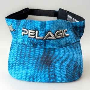 Pelagic Premium Visor Blue One Size Adjustable Strap Embroidered Fishing - Picture 1 of 5
