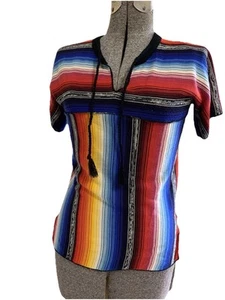 Vintage 70s Huk A Poo Shirt Western Striped Short Sleeve  Size Large Minor Flaw - Picture 1 of 12