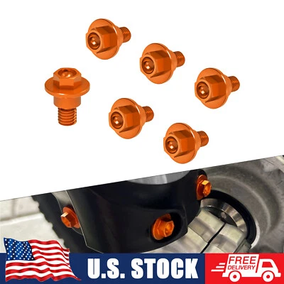 6PCS Fork Guard Bolts Screws Kit For KTM 125-530 SX SX-F EXC 690 Enduro R 08-22 - Image 1 of 4