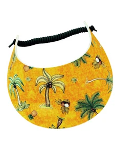 PICKLEBALL MARKETPLACE - Fabric Foam Visor - No Headache - "Pineapple & Palms" - Picture 1 of 1