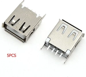 5PCS AF180-13.7° USB Type A Female Solder Jack Connector PCB Socket - Picture 1 of 3