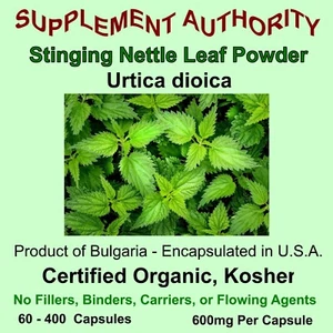 Brennnesselblattwurzel Pulver Kapseln - Bio-zertifiziert, koscher - FRISCH! - Bild 1 von 7