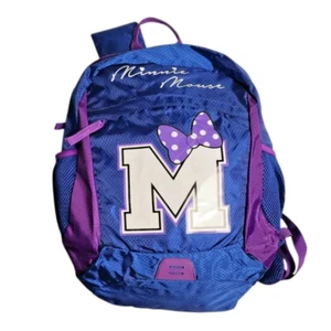 Disney Minnie Mouse Purple Bowtie Backpack Purple Blue School Bag Kindy 45cm - Foto 1 di 16
