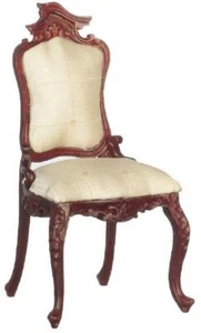 Dolls House Victorian Cream Side Chair JBM Mahogany Dining Room Furniture 1:12 - Picture 1 of 8