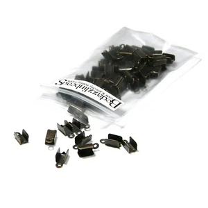 100 grandes puntas antiguas de cuentas de tubo de cobre plegado estilo engarzado con orificio para joyería - Imagen 1 de 2