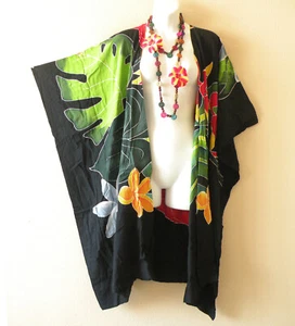CM7 Floral Kimono 38" Midi Cardigan Duster Kaftan Jacket Cover Top - up to 5X - Picture 1 of 5