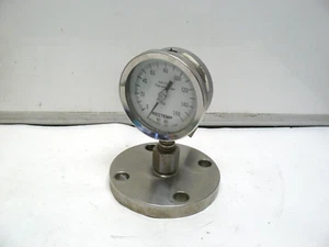 Reotemp Instrument W9FF2R21S-DTD-AS-TS Flanged Diaphragm Seal Pressure Gauge 160 - Picture 1 of 5