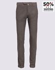 RRP€130 BRIGLIA 1949 Flannel Trousers W34 Brown Flat Front Slim Made in Italy