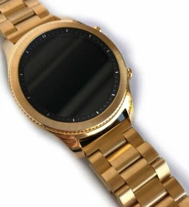 24ct Gold Plated Samsung Gear S3 Classic Gold Link Band Watch 24k - Picture 1 of 3