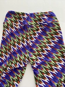 New LuLaRoe OS Leggings Zig Zag Geo Purple One Size Vintage Unicorn - Picture 1 of 6