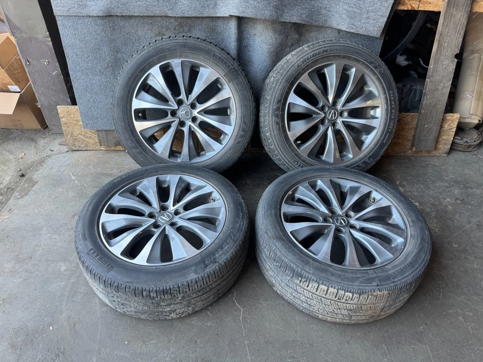 ACURA MDX 14-16 ALL SET OF 4 WHEEL RIM 19" 19X8 W/ TIRE 245/55 R19 107H OEM 59K - Image 1 of 4