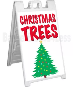 ALBERI DI NATALE Insegna marciapiede cornice ad A pavimentazione banner segnaletica stradale - wb - Foto 1 di 1