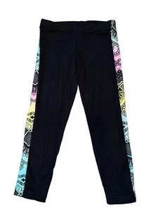Flowers By Zoe girls black printed gradient pastel panel leggings size 5 - Picture 1 of 3