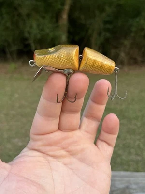 Antiguo señuelo de pesca articulado Paw Paw de colección Foto 1 de 4