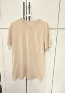 Sonoma Men's Short Sleeve T-Shirt SZ Large cream tan cotton - Picture 1 of 8