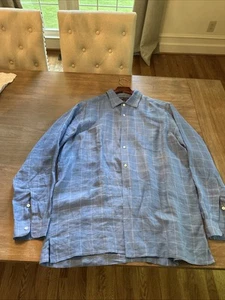 Camisa Polo Ralph Lauren Etiqueta Púrpura Rayas Lino TALLA L VENTA AL POR MENOR $495 NUEVA SIN ETIQUETAS - Imagen 1 de 9