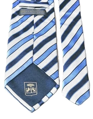 Corbata de vestir CORNELIANI-azul/blanco a rayas tejida SEDA, para hombre de diseñador moderno  Foto 1 de 4