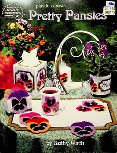 Pretty Pansies Coasters Keepsake Box Plastics Canvas Patterns By Ason - Picture 1 of 4
