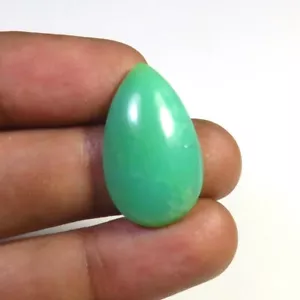 Chrysoprase Flat Back Gems 25x15m Natural Chrysoprase Pear Cabs Loose 14ct CY-28 - Picture 1 of 10
