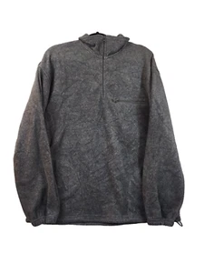 River Trader Mens M Oversized Gray Fleece Pullover 1/4 Zip Chest Pocket Jacket - Picture 1 of 8