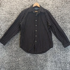 Ralph Lauren Men Shirt Blue Large Classic Fit Plaid Cotton Button Down Collar - Picture 1 of 11