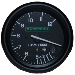 Racetech Shift Light Tachometer Rev Counter 80mm Stepper Motor 0-12Krpm 4/6/8Cyl - Picture 1 of 2