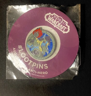 Loot Crate Lootpins World of Warcraft "Anti-Hero 2016"  Enamel Pin Button hatpin - Image 1 of 3