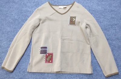 Suéter Acanalado Bobbie Brooks Para Mujer Patchwork Hojas de Otoño Vacaciones Maduro Foto 1 de 4