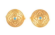 Turquoise 14K Gold Plated Cufflinks