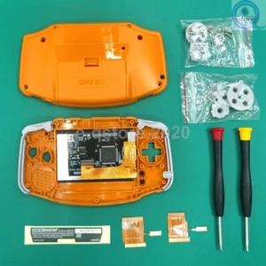 GameBoy Advance IPS Backlight Kit 720x480 LCD & Orange Shell for GBA NO SOLDER - Picture 1 of 3