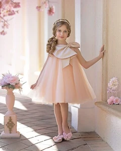 Petit Maison Kids Jackie Peach dress and headband BNWT size 8 - Picture 1 of 6