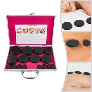 16-teiliges Hot Massage Stone Vulkansteine Set Rock SPA geölt Massagegerät & Box - Bild 1 von 18