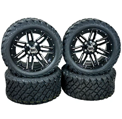 Ruedas de carro de golf negro mecanizado de 14" y neumáticos de aire acondicionado 23x10-14, EZGO/Club Car/Yamaha Foto 1 de 4