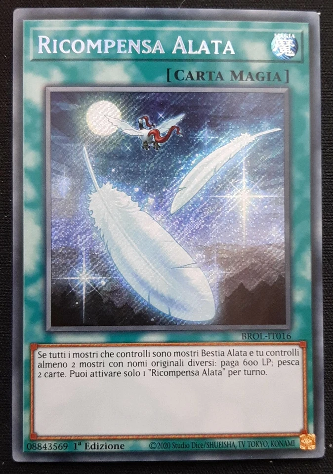 RICOMPENSA ALATA Rara Segreta in Italiano (Wing Requital) BROL-IT016 YUGIOH - Immagine 1 di 1