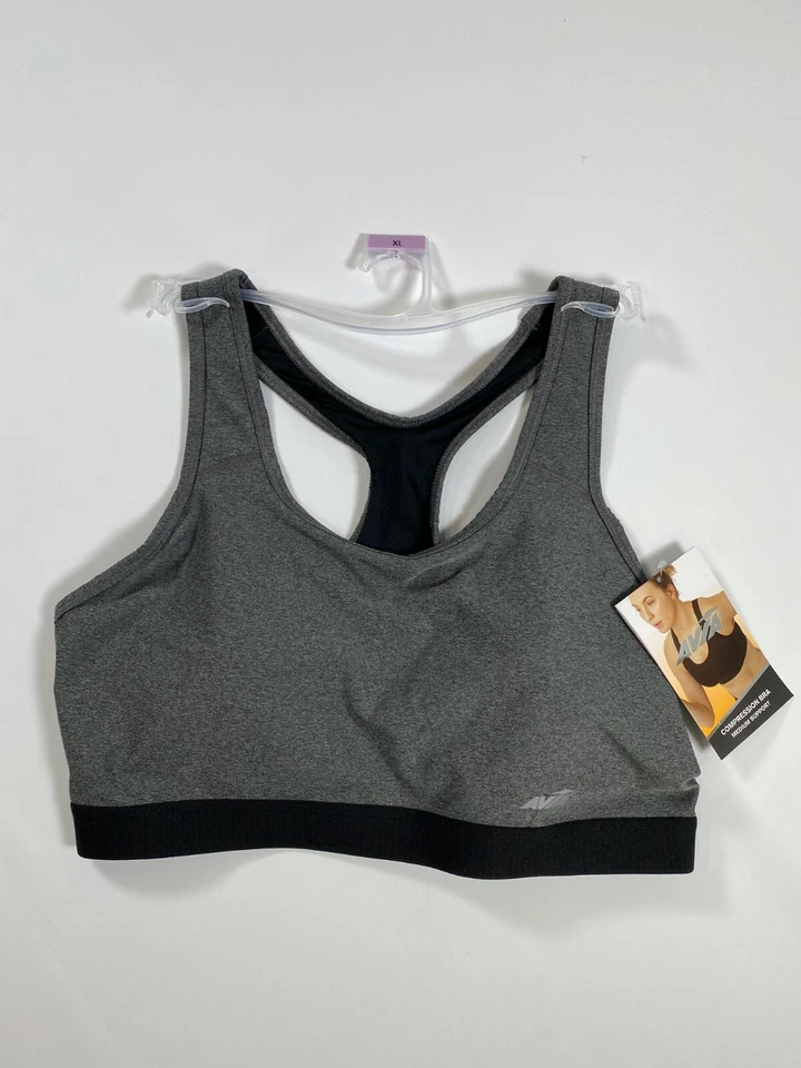 Sujetador deportivo de compresión gris Avia para mujer espalda deportiva ¡NUEVO! Nuevo con etiquetas Foto 1 de 4
