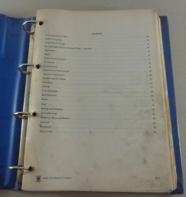 Manuale Di Officina Jaguar XJ 12 Serie I Del 1972 - Immagine 1 di 3