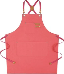 AFUN Chef Aprons for Women Men with Large Pockets, Cotton Canvas Cross Back - Picture 1 of 6