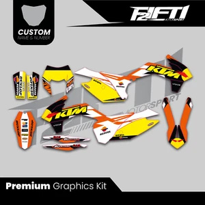 Mid Range Graphics Kit To Fit KTM 125 250 350 450 500 EXC EXC-F 2014 2015 2016 3 - Picture 1 of 5