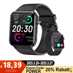 Smartwatch Herren mit Schrittzähler Pulsuhr Armbanduhr Sportuhr für Android iOS - Bild 1 von 13