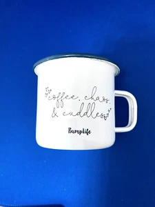 Bump Life Emaille Becher "Coffee, Chaos, & Cuddles" Metalltasse - Bild 1 von 8