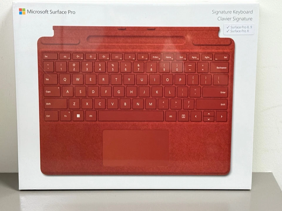 Spanish Layout Microsoft Surface Pro X Keyboard in Poppy Red Brand New 8XA-00082 - Image 1 of 1