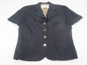 JIGSAW MADE IN ENGLAND BLACK ? 41% LINEN SUPER SMART SHORT SLEEVE JACKET UK 10 - Picture 1 of 14