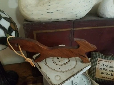 老式木制手工雕刻狐狸和皮革衣架主要 RUSTIC FOX 装饰 10 — 第 1/4 张图片