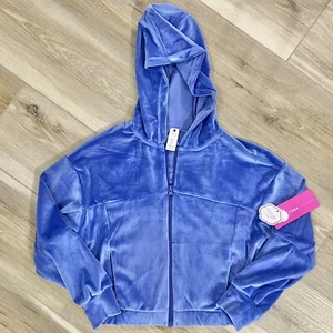 NWT Yogalicious Girl's Full Zip Cropped Hoodie Velour Treasure Jacket 10 / M - Picture 1 of 6